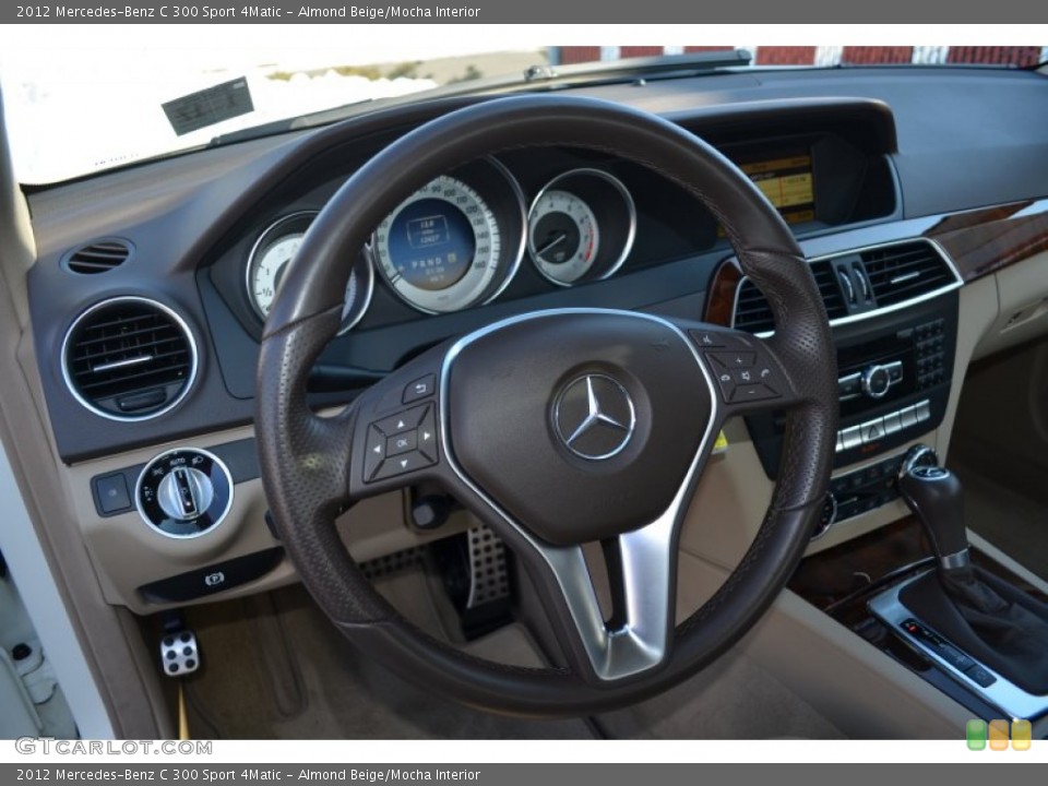 Almond Beige/Mocha Interior Steering Wheel for the 2012 Mercedes-Benz C 300 Sport 4Matic #77160131