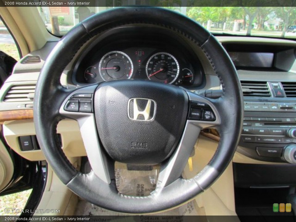 Ivory Interior Steering Wheel for the 2008 Honda Accord EX-L Sedan #77166230
