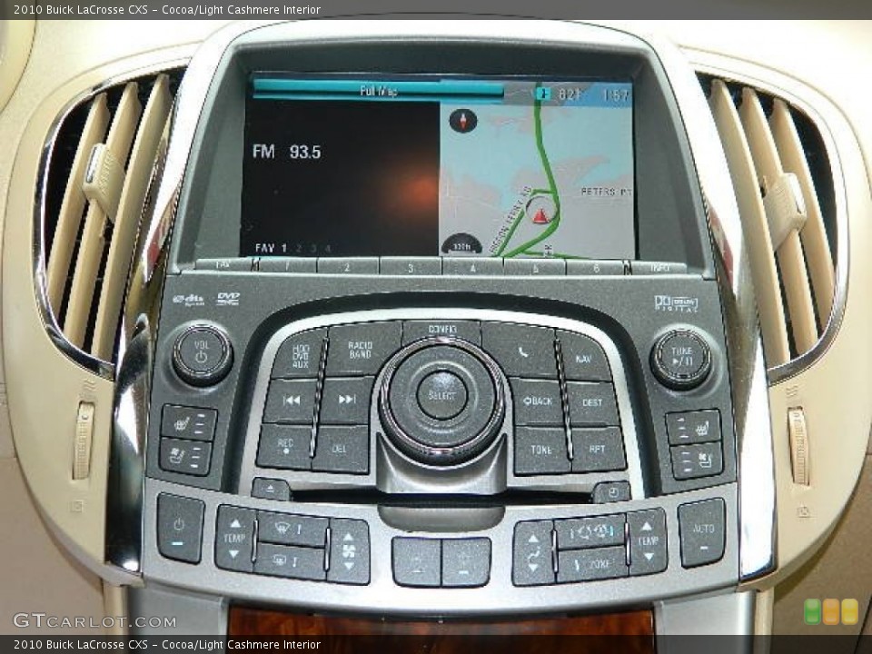Cocoa/Light Cashmere Interior Controls for the 2010 Buick LaCrosse CXS #77170396