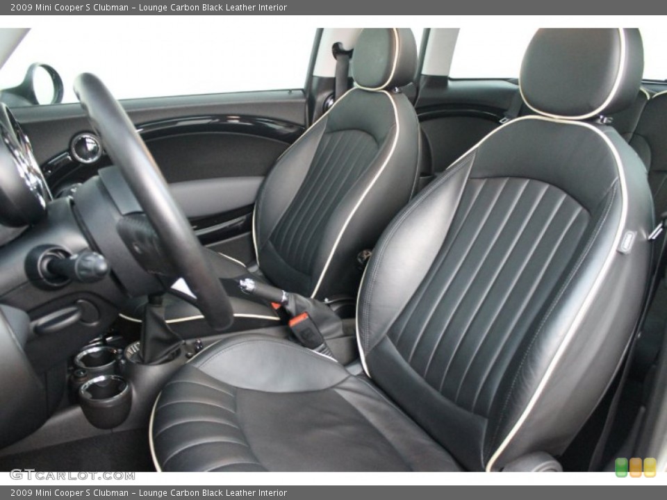 Lounge Carbon Black Leather Interior Front Seat for the 2009 Mini Cooper S Clubman #77171683