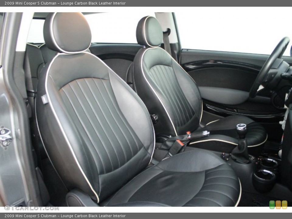 Lounge Carbon Black Leather Interior Front Seat for the 2009 Mini Cooper S Clubman #77171703