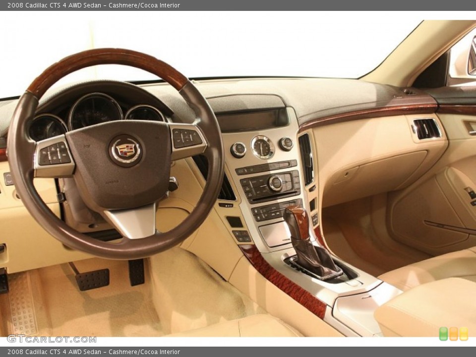 Cashmere/Cocoa Interior Dashboard for the 2008 Cadillac CTS 4 AWD Sedan #77174860