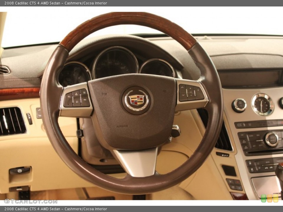 Cashmere/Cocoa Interior Steering Wheel for the 2008 Cadillac CTS 4 AWD Sedan #77174883