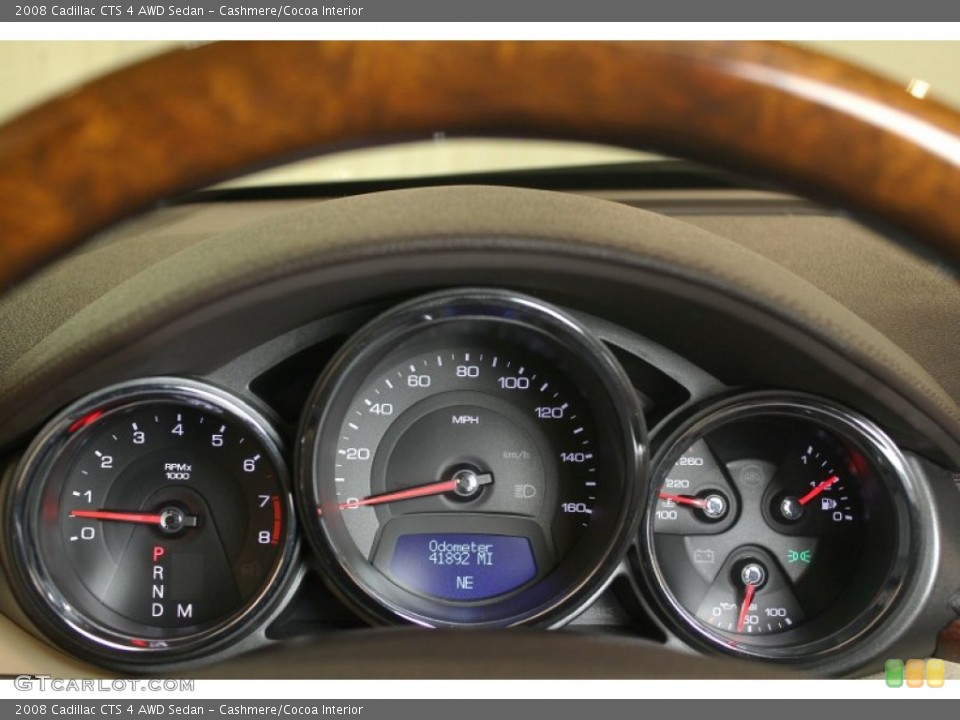 Cashmere/Cocoa Interior Gauges for the 2008 Cadillac CTS 4 AWD Sedan #77174903