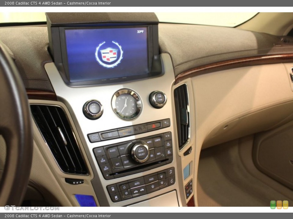 Cashmere/Cocoa Interior Controls for the 2008 Cadillac CTS 4 AWD Sedan #77174945
