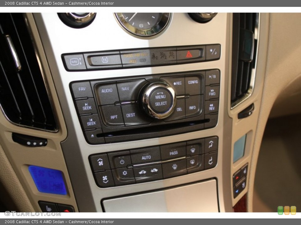 Cashmere/Cocoa Interior Controls for the 2008 Cadillac CTS 4 AWD Sedan #77174967