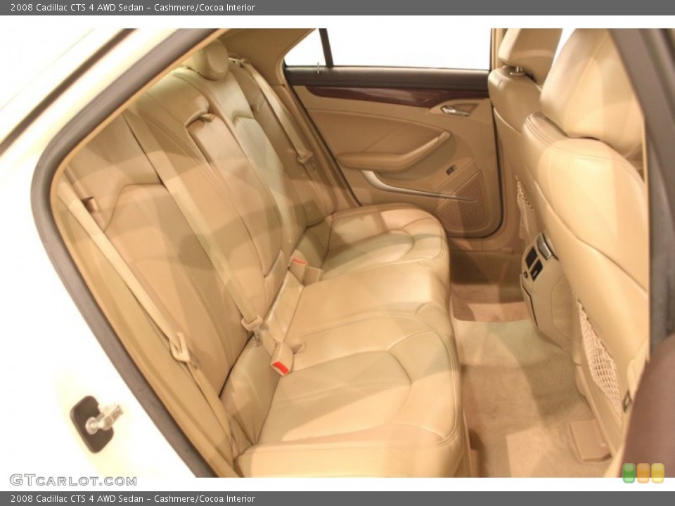 Cashmere/Cocoa Interior Rear Seat for the 2008 Cadillac CTS 4 AWD Sedan #77175280