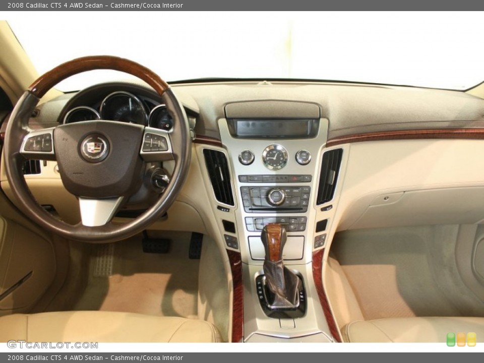 Cashmere/Cocoa Interior Dashboard for the 2008 Cadillac CTS 4 AWD Sedan #77175331