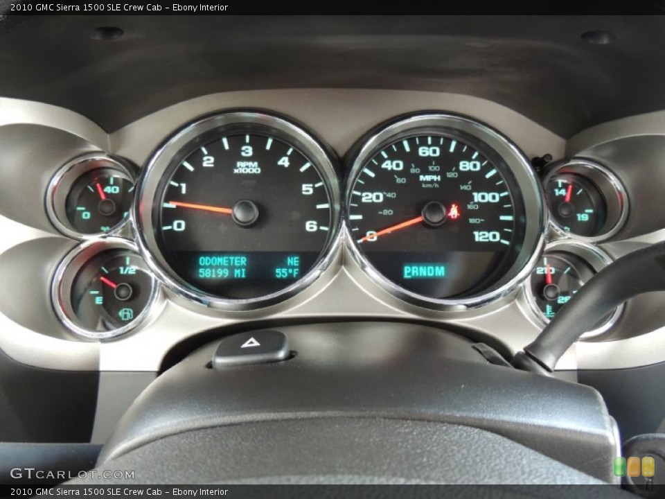 Ebony Interior Gauges for the 2010 GMC Sierra 1500 SLE Crew Cab #77175342