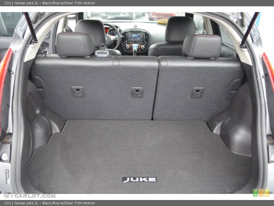 Black/Red w/Silver Trim Interior Trunk for the 2011 Nissan Juke SL #77175764