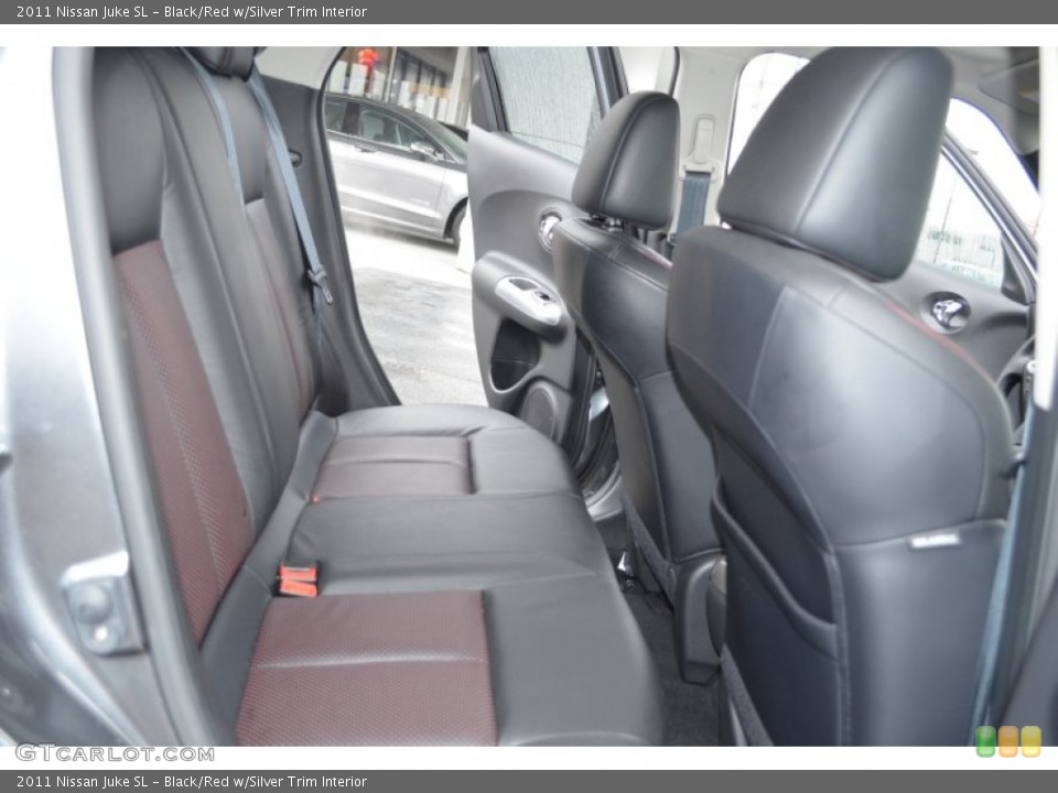 Black/Red w/Silver Trim Interior Rear Seat for the 2011 Nissan Juke SL #77175815