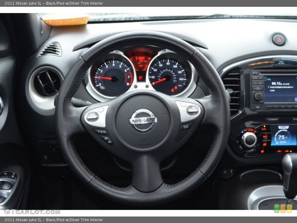 Black/Red w/Silver Trim Interior Steering Wheel for the 2011 Nissan Juke SL #77175990