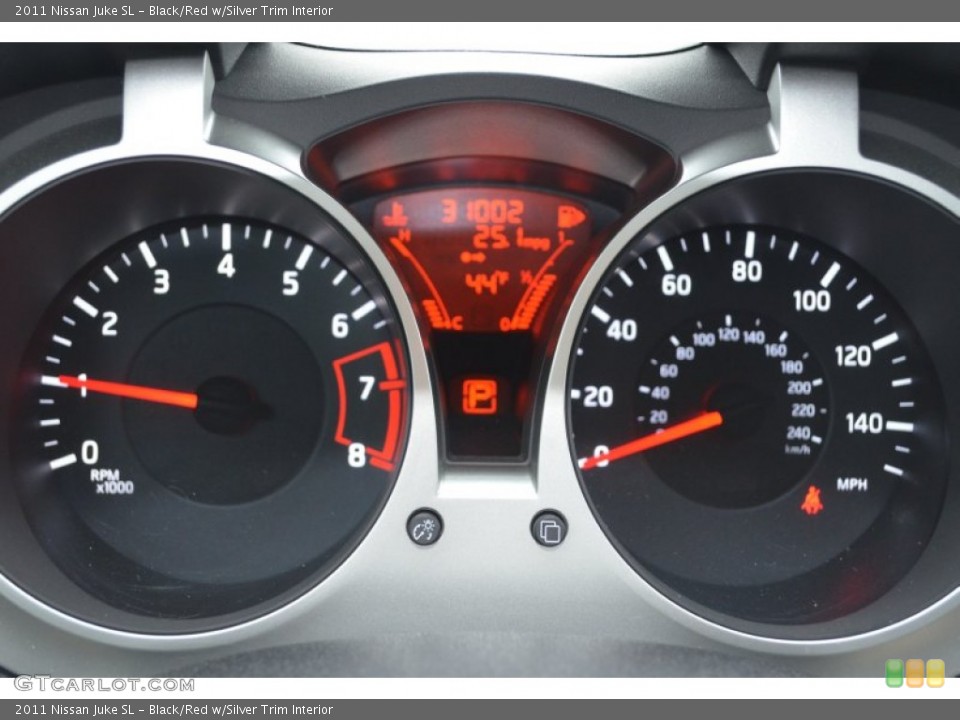 Black/Red w/Silver Trim Interior Gauges for the 2011 Nissan Juke SL #77176109