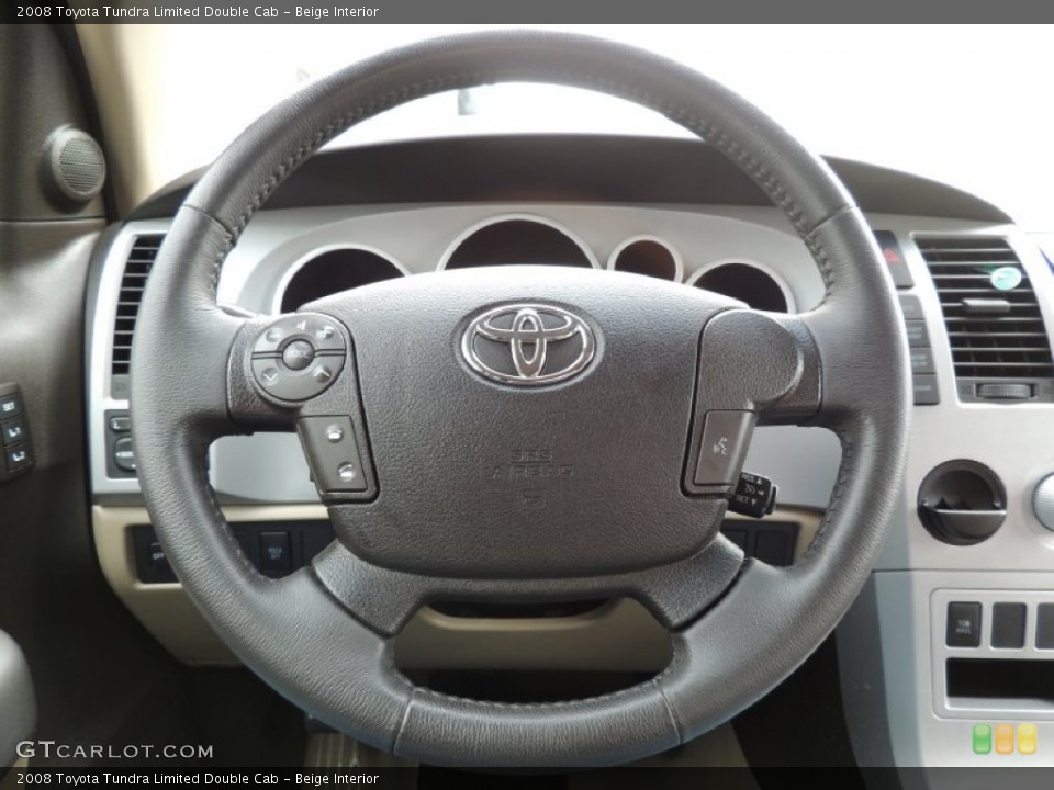 Beige Interior Steering Wheel for the 2008 Toyota Tundra Limited Double Cab #77178018