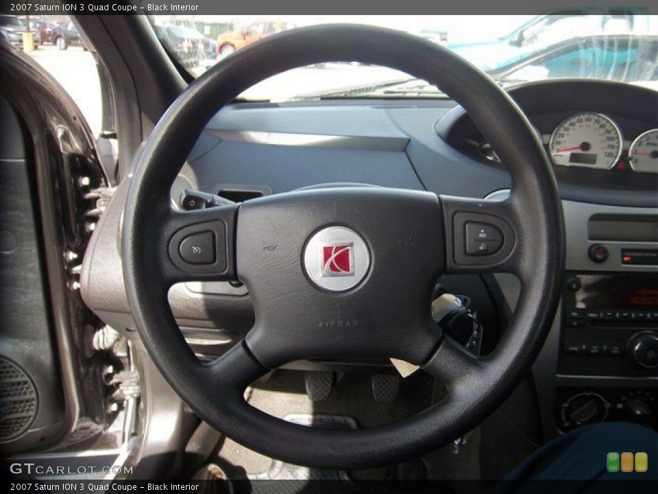 Black Interior Steering Wheel for the 2007 Saturn ION 3 Quad Coupe #77182448