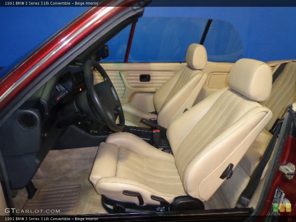 Beige Interior Photo for the 1991 BMW 3 Series 318i Convertible #77182547