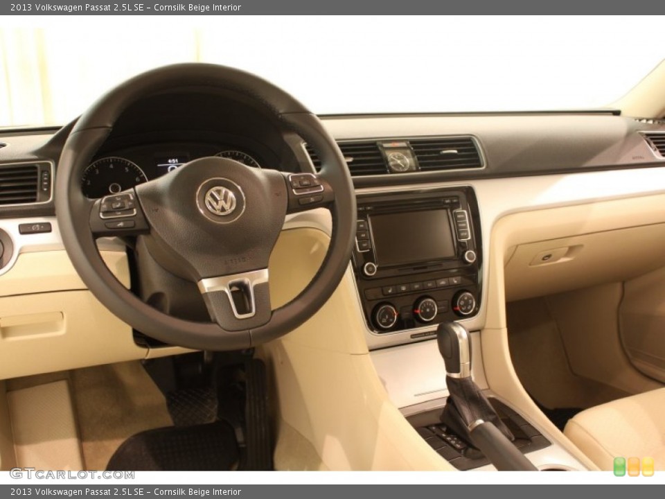 Cornsilk Beige Interior Dashboard for the 2013 Volkswagen Passat 2.5L SE #77188940