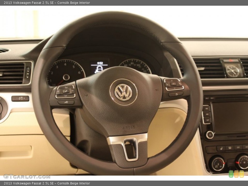 Cornsilk Beige Interior Steering Wheel for the 2013 Volkswagen Passat 2.5L SE #77188961