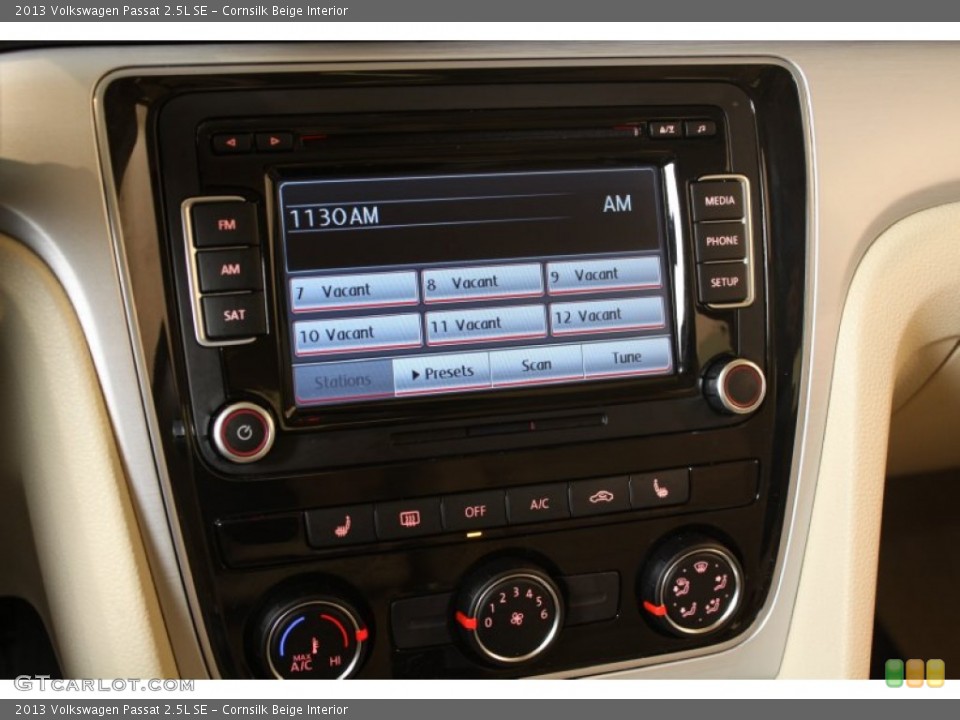 Cornsilk Beige Interior Audio System for the 2013 Volkswagen Passat 2.5L SE #77189089