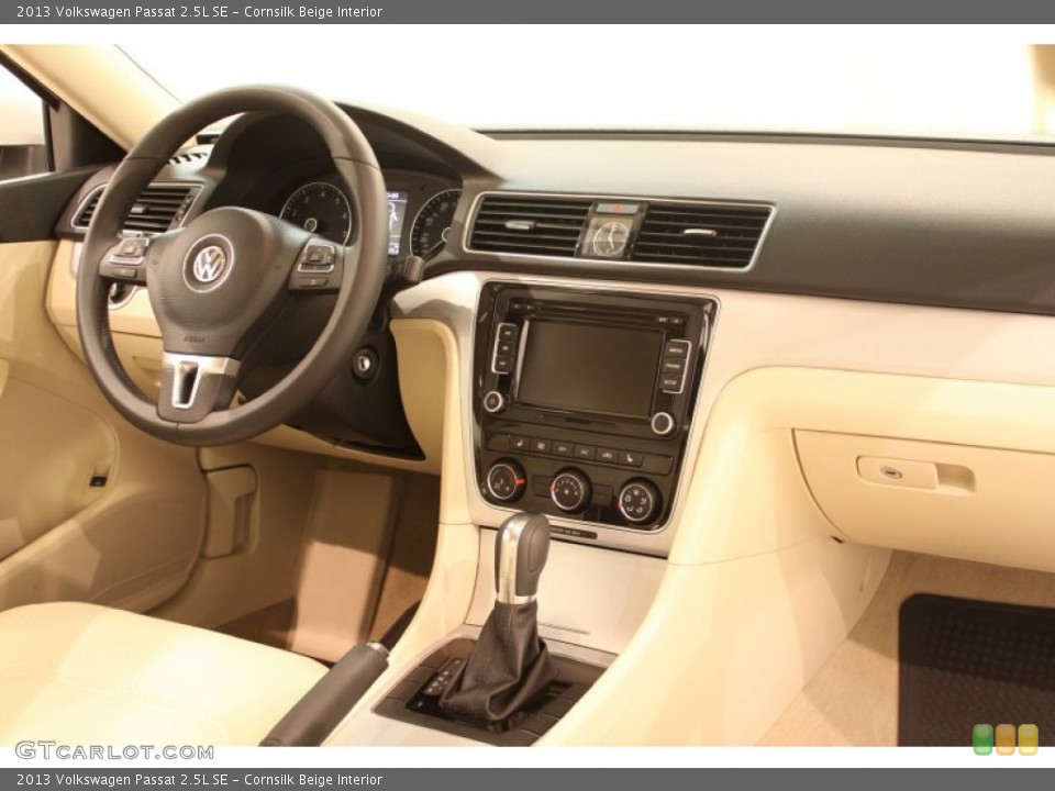 Cornsilk Beige Interior Dashboard for the 2013 Volkswagen Passat 2.5L SE #77189369