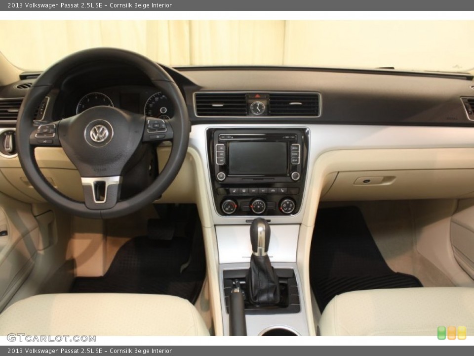 Cornsilk Beige Interior Dashboard for the 2013 Volkswagen Passat 2.5L SE #77189474