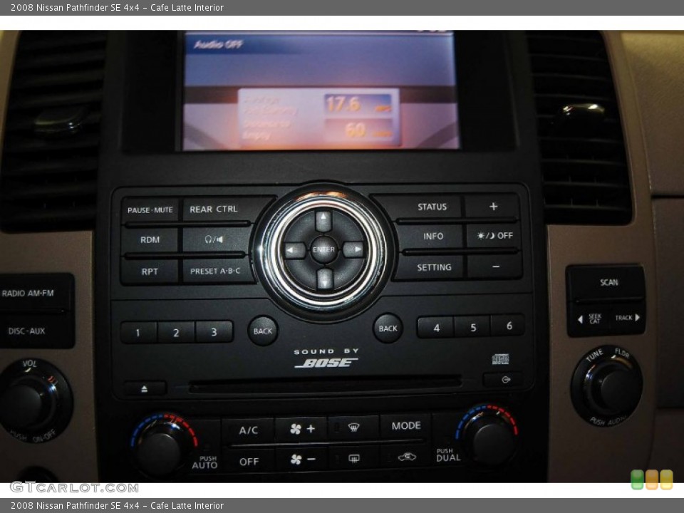 Cafe Latte Interior Controls for the 2008 Nissan Pathfinder SE 4x4 #77192063