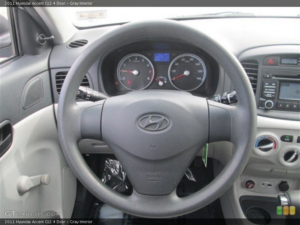 Gray Interior Steering Wheel for the 2011 Hyundai Accent GLS 4 Door #77193791