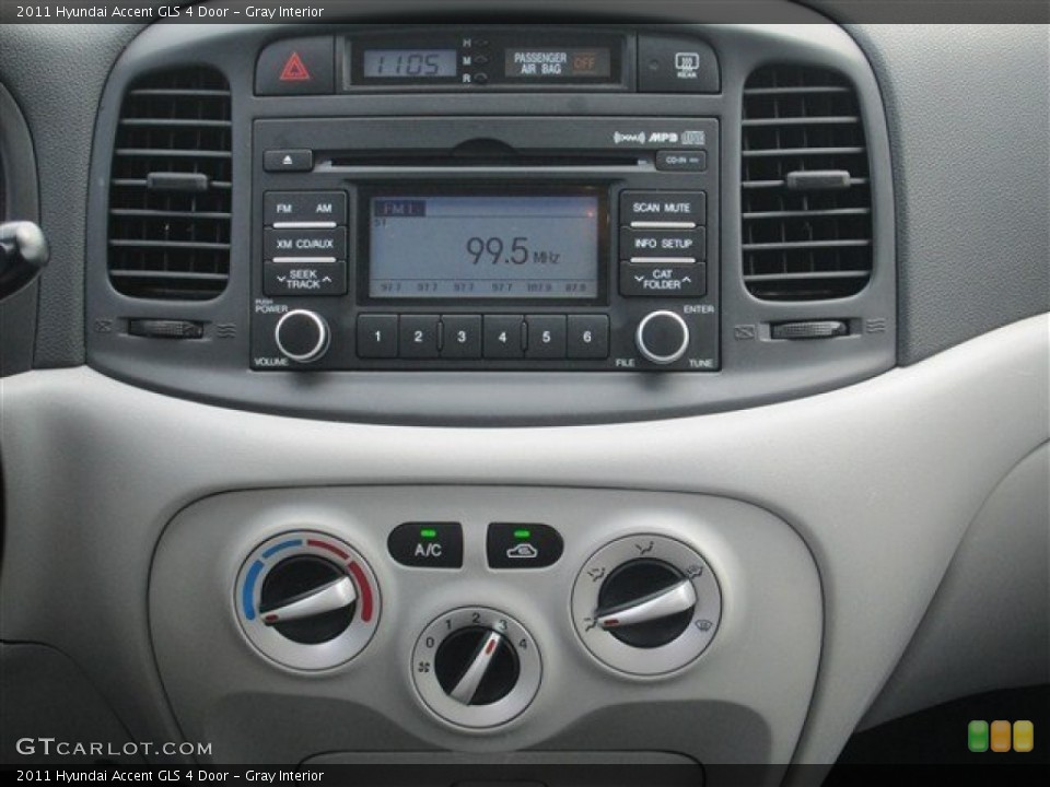 Gray Interior Controls for the 2011 Hyundai Accent GLS 4 Door #77193819