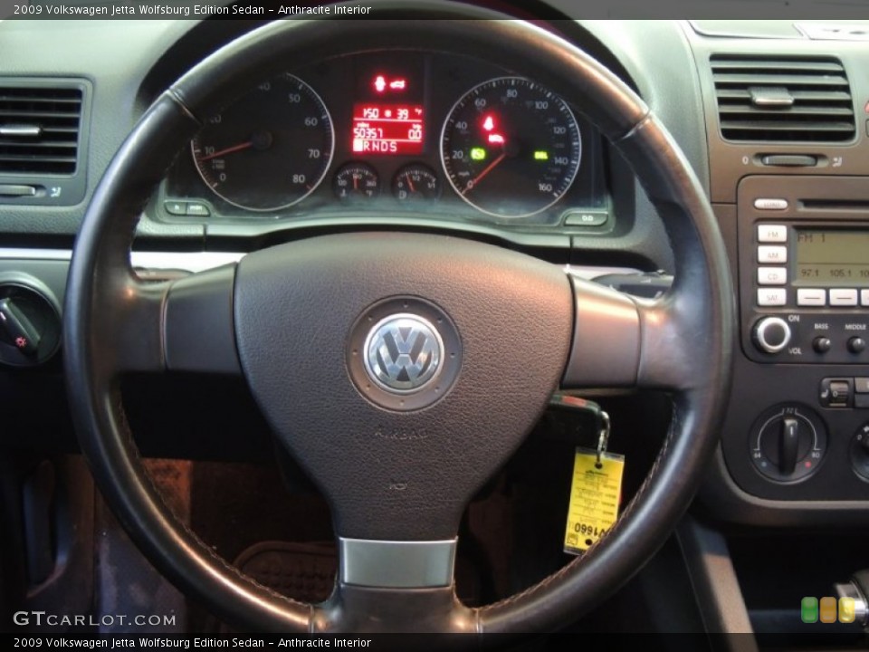Anthracite Interior Steering Wheel for the 2009 Volkswagen Jetta Wolfsburg Edition Sedan #77201414