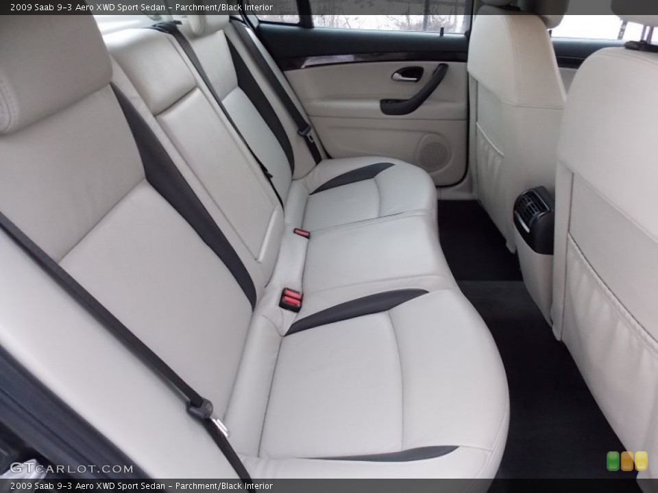 Parchment/Black Interior Rear Seat for the 2009 Saab 9-3 Aero XWD Sport Sedan #77202674