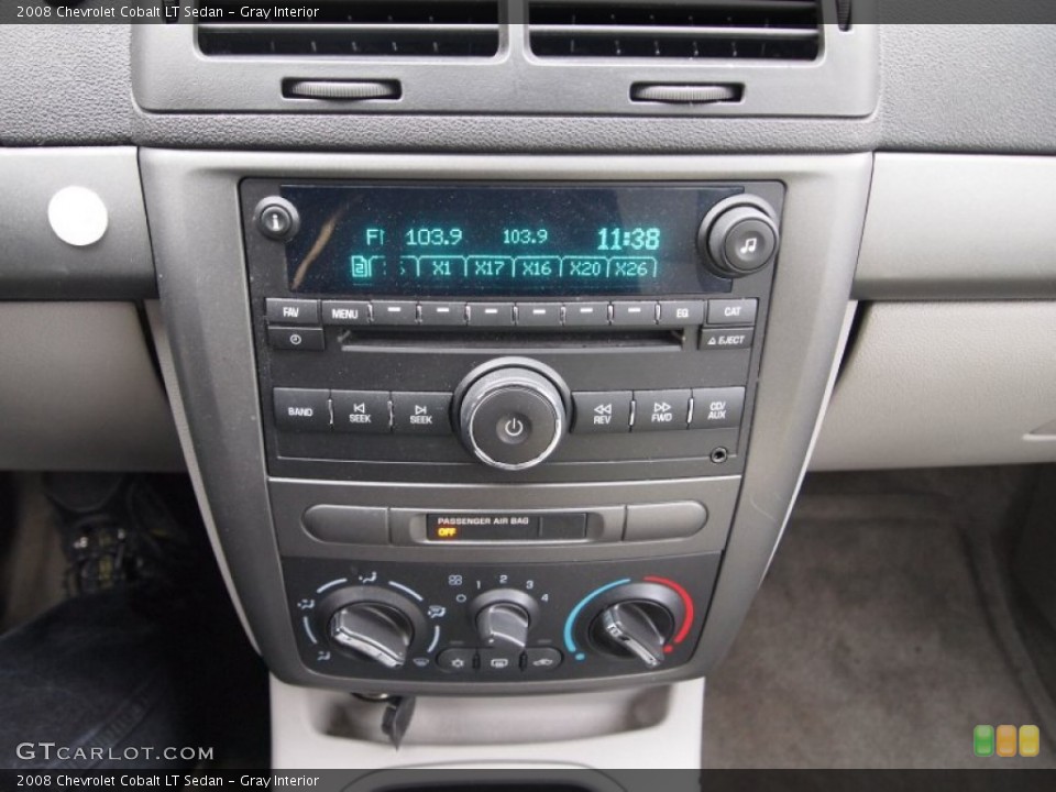 Gray Interior Controls for the 2008 Chevrolet Cobalt LT Sedan #77206625