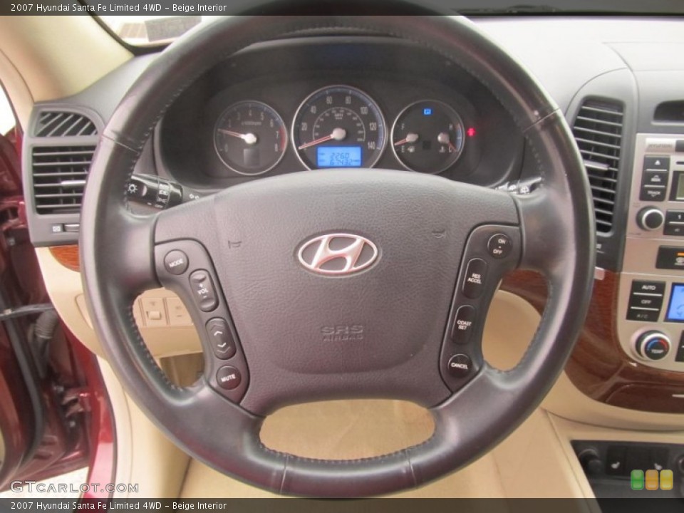 Beige Interior Steering Wheel for the 2007 Hyundai Santa Fe Limited 4WD #77209336