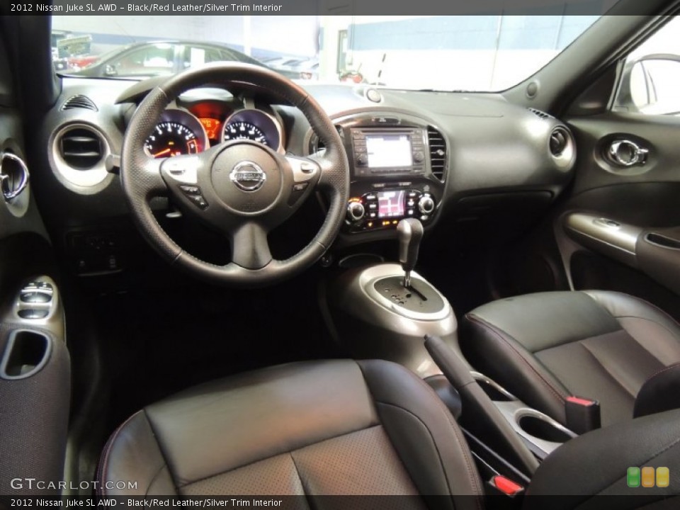 Black/Red Leather/Silver Trim Interior Prime Interior for the 2012 Nissan Juke SL AWD #77210379