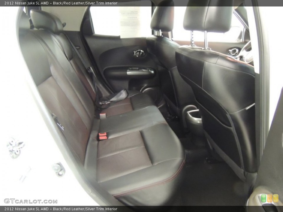 Black/Red Leather/Silver Trim Interior Rear Seat for the 2012 Nissan Juke SL AWD #77210535