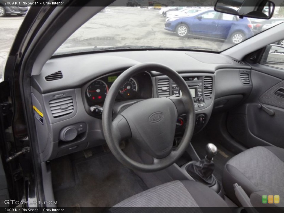 Gray Interior Prime Interior for the 2009 Kia Rio Sedan #77212181