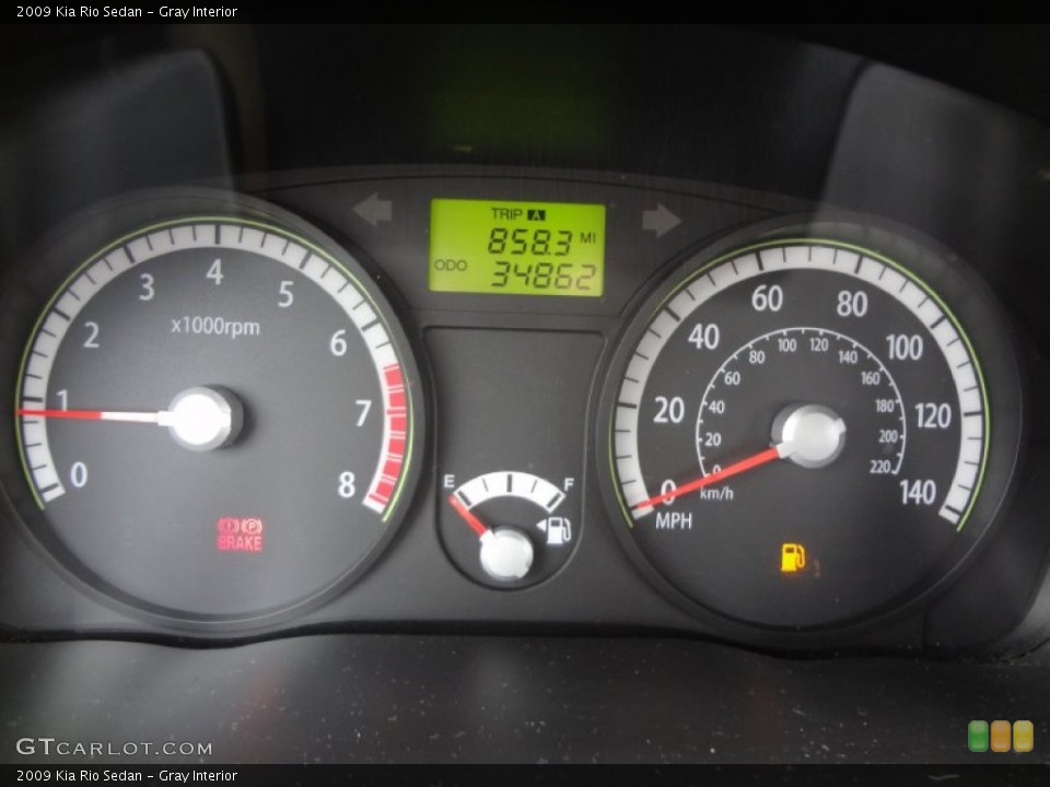 Gray Interior Gauges for the 2009 Kia Rio Sedan #77212310