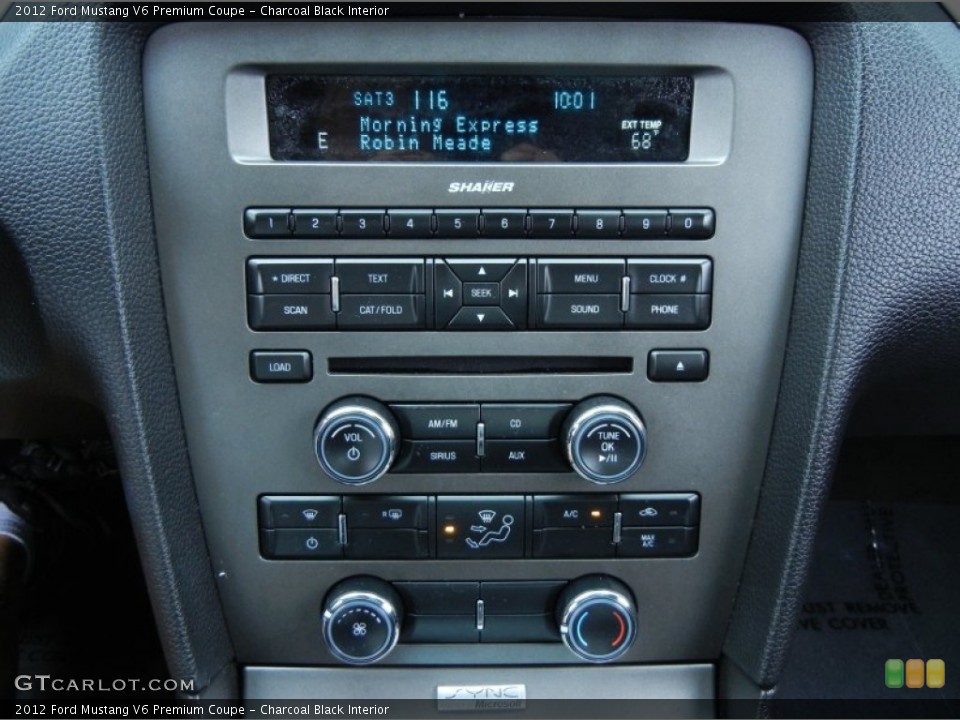 Charcoal Black Interior Controls for the 2012 Ford Mustang V6 Premium Coupe #77212697
