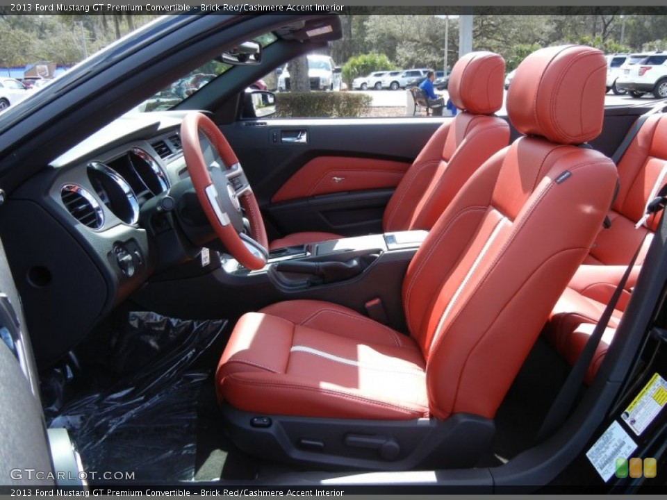 Brick Red/Cashmere Accent Interior Front Seat for the 2013 Ford Mustang GT Premium Convertible #77215491