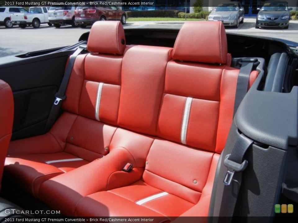 Brick Red/Cashmere Accent Interior Rear Seat for the 2013 Ford Mustang GT Premium Convertible #77215508