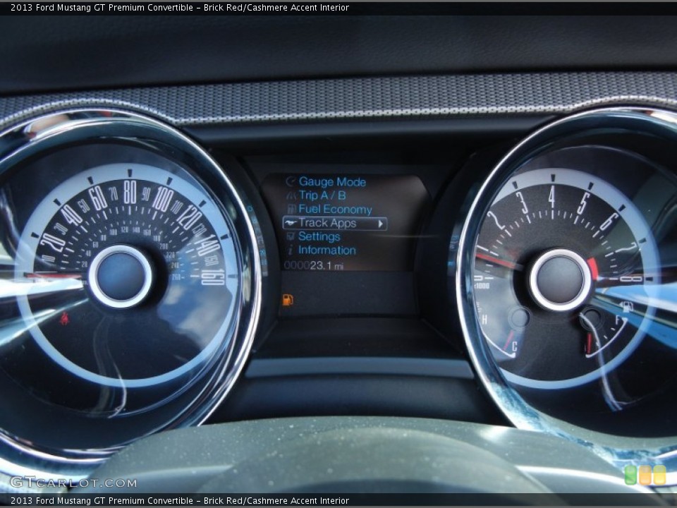 Brick Red/Cashmere Accent Interior Gauges for the 2013 Ford Mustang GT Premium Convertible #77215538