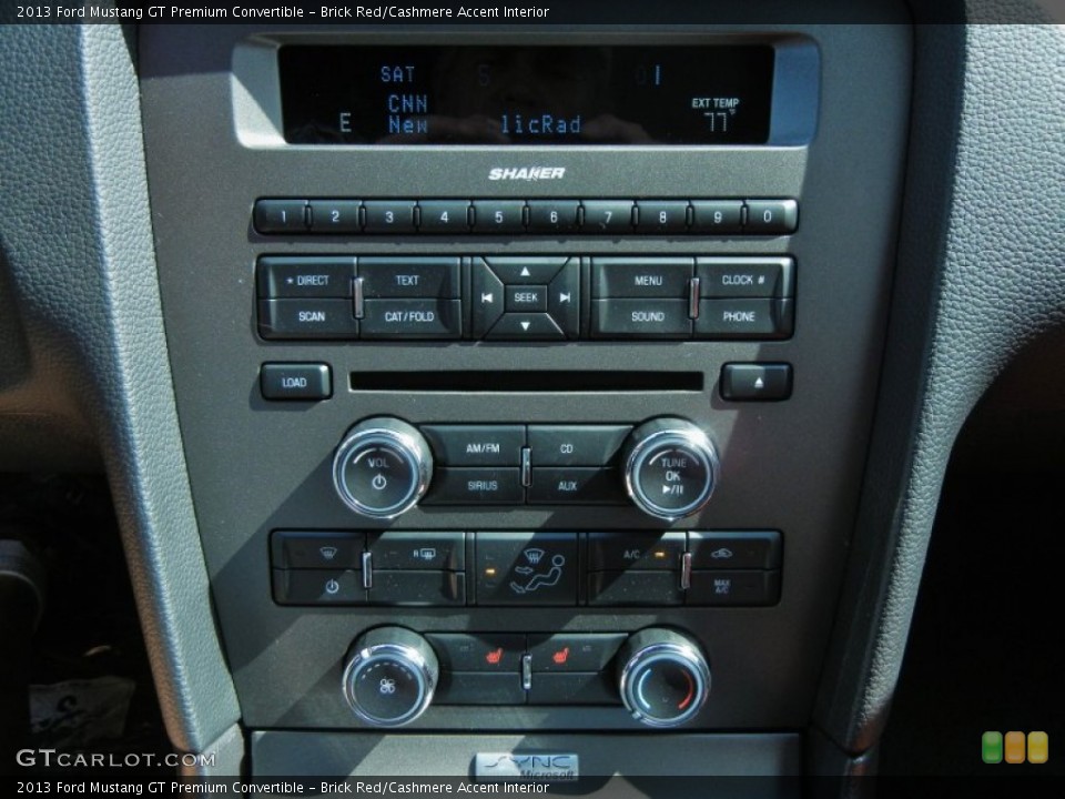 Brick Red/Cashmere Accent Interior Controls for the 2013 Ford Mustang GT Premium Convertible #77215553