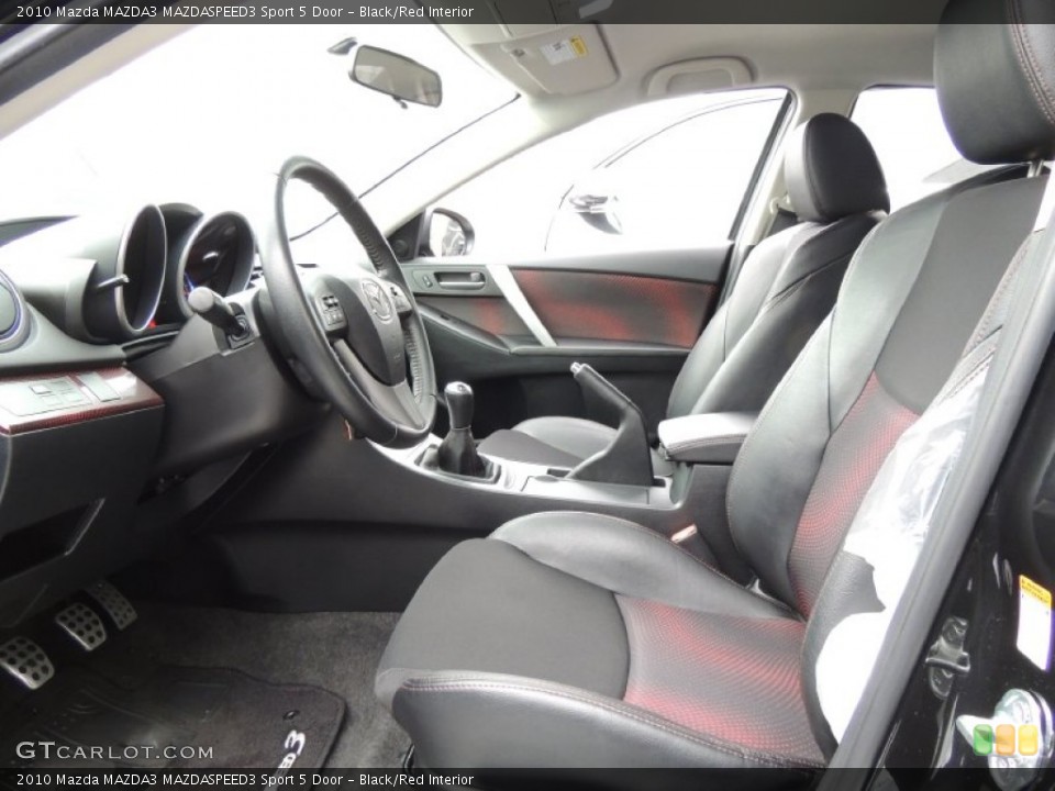 Black/Red Interior Front Seat for the 2010 Mazda MAZDA3 MAZDASPEED3 Sport 5 Door #77215694