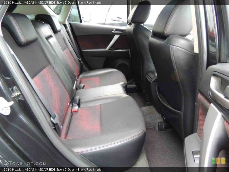 Black/Red Interior Rear Seat for the 2010 Mazda MAZDA3 MAZDASPEED3 Sport 5 Door #77215809