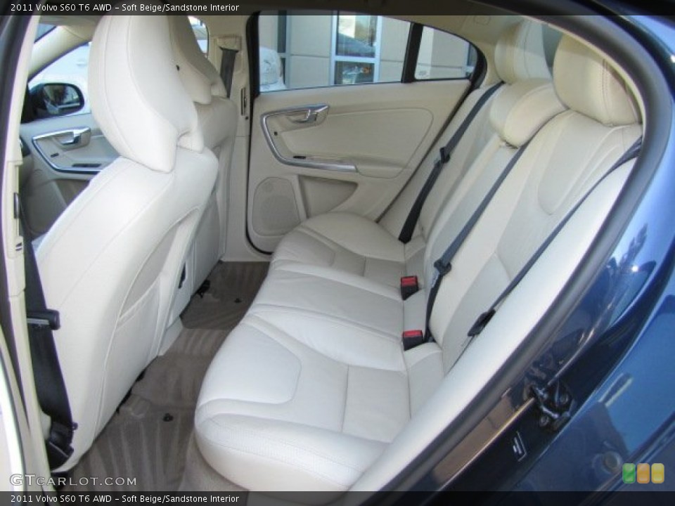 Soft Beige/Sandstone Interior Rear Seat for the 2011 Volvo S60 T6 AWD #77216352