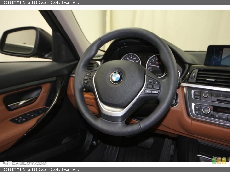 Saddle Brown Interior Steering Wheel for the 2012 BMW 3 Series 328i Sedan #77217581