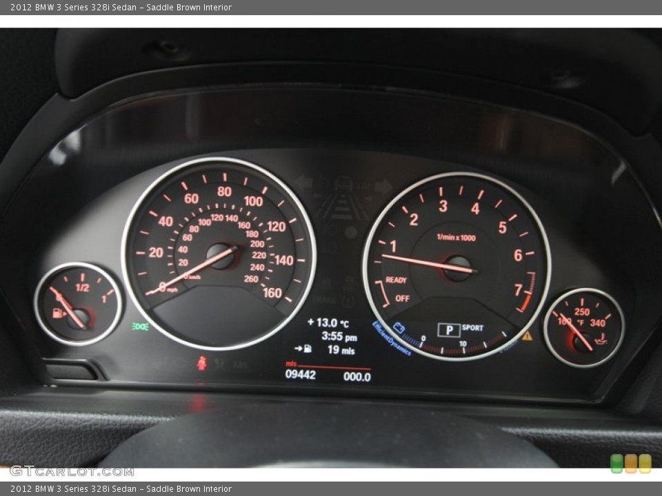 Saddle Brown Interior Gauges for the 2012 BMW 3 Series 328i Sedan #77217620