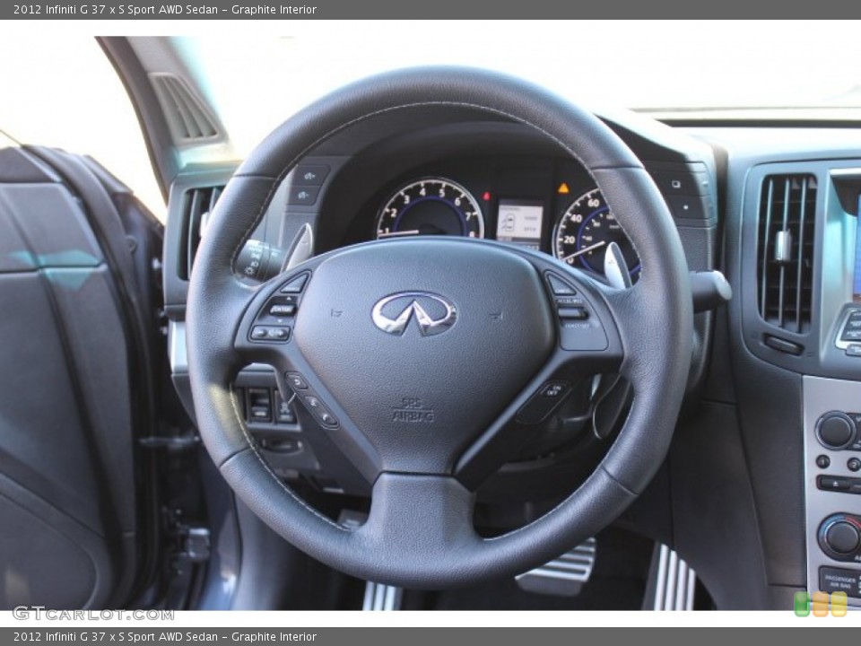Graphite Interior Steering Wheel for the 2012 Infiniti G 37 x S Sport AWD Sedan #77220548