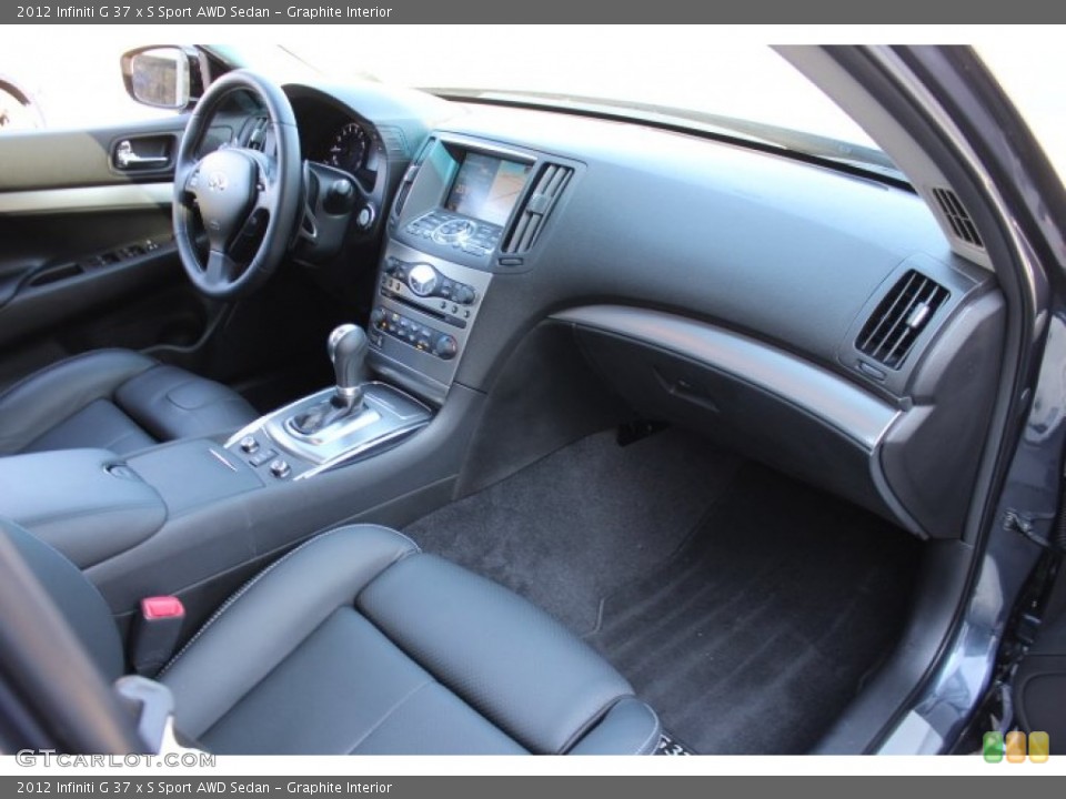 Graphite Interior Dashboard for the 2012 Infiniti G 37 x S Sport AWD Sedan #77220773