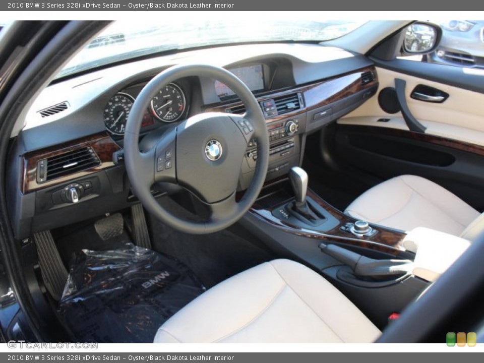 Oyster/Black Dakota Leather Interior Prime Interior for the 2010 BMW 3 Series 328i xDrive Sedan #77223353
