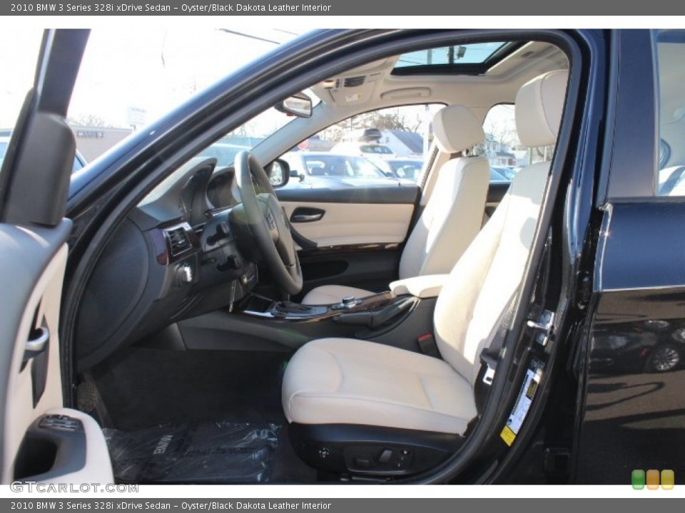 Oyster/Black Dakota Leather Interior Front Seat for the 2010 BMW 3 Series 328i xDrive Sedan #77223374